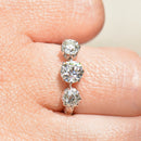 Art Deco 1.47cts Old European Cut Diamond 18ct White Gold Art Deco Trilogy Engagement Ring