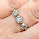 Art Deco 1.47cts Old European Cut Diamond 18ct White Gold Art Deco Trilogy Engagement Ring