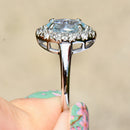 Vintage Aquamarine and Diamond Halo Ring (1.43cts)