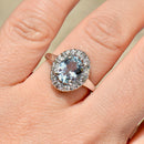 Vintage Aquamarine and Diamond Halo Ring (1.43cts)