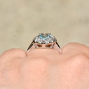 Vintage Aquamarine and Diamond Halo Ring (1.43cts)
