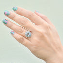 Vintage Aquamarine and Diamond Halo Ring (1.43cts)