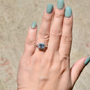 Aquamarine & Diamond 9ct White Gold Cushion Cluster Ring