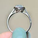 Aquamarine & Diamond 9ct White Gold Cushion Cluster Ring