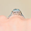 Aquamarine & Diamond 9ct White Gold Cushion Cluster Ring