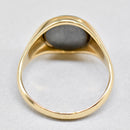 Vintage 1960s Hematite Intaglio 9ct Yellow Gold Mens Signet Ring