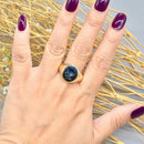 Vintage 1960s Hematite Intaglio 9ct Yellow Gold Mens Signet Ring