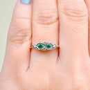 Art Deco 1930s Emerald and Diamond Platinum & 18ct Yellow Gold Ring