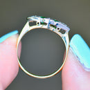 Art Deco 1930s Emerald and Diamond Platinum & 18ct Yellow Gold Ring