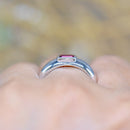 Rhodolite (Pyrope-Almandine Garnet) 9ct White Gold Flush Gypsy Set Band