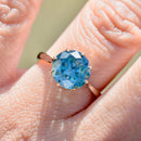 Vintage Blue Zircon 9ct White Gold Solitaire Ring (3.77cts)