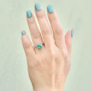 Vintage Blue Zircon 9ct White Gold Solitaire Ring (3.77cts)