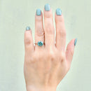 Vintage Blue Zircon 9ct White Gold Solitaire Ring (3.77cts)