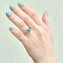 Vintage Blue Zircon 9ct White Gold Solitaire Ring (3.77cts)