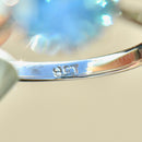 Vintage Blue Zircon 9ct White Gold Solitaire Ring (3.77cts)