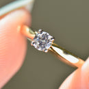 Vintage 2000s Brilliant Cut IF (Internally Flawless) Clarity / D Colour Diamond 18ct Yellow Gold & Platinum Solitaire Ring (0.25ct)