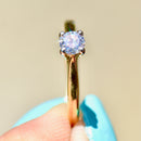 Vintage 2000s Brilliant Cut IF (Internally Flawless) Clarity / D Colour Diamond 18ct Yellow Gold & Platinum Solitaire Ring (0.25ct)