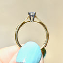 Vintage 2000s Brilliant Cut IF (Internally Flawless) Clarity / D Colour Diamond 18ct Yellow Gold & Platinum Solitaire Ring (0.25ct)