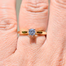 Vintage 2000s Brilliant Cut IF (Internally Flawless) Clarity / D Colour Diamond 18ct Yellow Gold & Platinum Solitaire Ring (0.25ct)