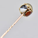 Victorian 9ct Gold Scottish Agate Stick Pin | With Display Presentation Box