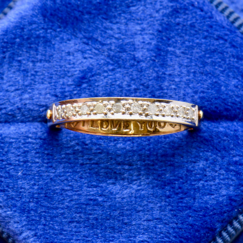 Vintage Hidden ‘I Love You’ Message Diamond Ring in 9ct Yellow Gold (0.10ct)