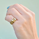 Vintage Small Buckle Pinky Ring 9ct Yellow Gold Size F