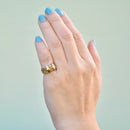 Vintage Small Buckle Pinky Ring 9ct Yellow Gold Size F