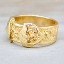 Vintage Small Buckle Pinky Ring 9ct Yellow Gold Size F