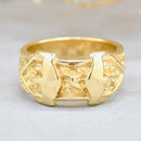 Vintage Small Buckle Pinky Ring 9ct Yellow Gold Size F