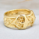 Vintage Small Buckle Pinky Ring 9ct Yellow Gold Size F