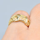 Vintage Small Buckle Pinky Ring 9ct Yellow Gold Size F