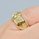 Vintage Small Buckle Pinky Ring 9ct Yellow Gold Size F
