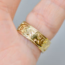 Vintage Small Buckle Pinky Ring 9ct Yellow Gold Size F
