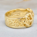Vintage Small Buckle Pinky Ring 9ct Yellow Gold Size F