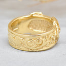 Vintage Small Buckle Pinky Ring 9ct Yellow Gold Size F