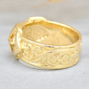 Vintage Small Buckle Pinky Ring 9ct Yellow Gold Size F
