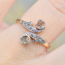 Antique Edwardian 'Toi et Moi' Belle Epoque Rose Cut Diamond 18ct Yellow Gold & Platinum Ring