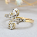 Antique Edwardian 'Toi et Moi' Belle Epoque Rose Cut Diamond 18ct Yellow Gold & Platinum Ring