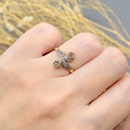 Antique Edwardian 'Toi et Moi' Belle Epoque Rose Cut Diamond 18ct Yellow Gold & Platinum Ring