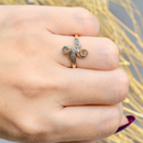 Antique Edwardian 'Toi et Moi' Belle Epoque Rose Cut Diamond 18ct Yellow Gold & Platinum Ring