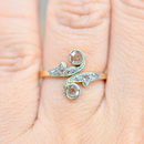 Antique Edwardian 'Toi et Moi' Belle Epoque Rose Cut Diamond 18ct Yellow Gold & Platinum Ring