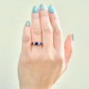 Edwardian Blue Sapphire and Diamond 18ct Yellow Gold Five-Stone Ring (1.02cts)