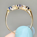 Edwardian Blue Sapphire and Diamond 18ct Yellow Gold Five-Stone Ring (1.02cts)