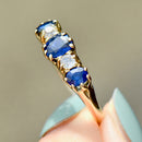 Edwardian Blue Sapphire and Diamond 18ct Yellow Gold Five-Stone Ring (1.02cts)