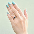 Edwardian Blue Sapphire and Diamond 18ct Yellow Gold Five-Stone Ring (1.02cts)