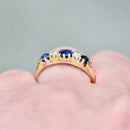 Edwardian Blue Sapphire and Diamond 18ct Yellow Gold Five-Stone Ring (1.02cts)