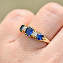 Edwardian Blue Sapphire and Diamond 18ct Yellow Gold Five-Stone Ring (1.02cts)