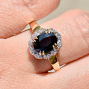 Madagascar Sapphire and Diamond 18CT Yellow Gold Halo/Cluster Engagement Ring (2.63cts)