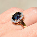 Madagascar Sapphire and Diamond 18CT Yellow Gold Halo/Cluster Engagement Ring (2.63cts)