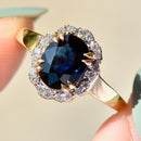 Madagascar Sapphire and Diamond 18CT Yellow Gold Halo/Cluster Engagement Ring (2.63cts)